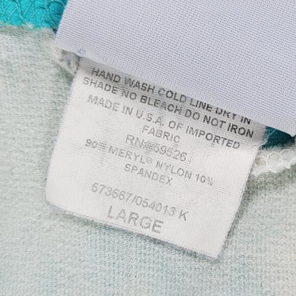 Becca Womens Bikini Large Teal Blue 2 Piece Floral Embroidered Triangle Halter - Picture 13 of 16